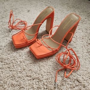 Lemonade Orange Tie Up Heels‎